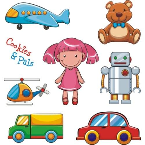 Toy Car Airplane Doll Clear Stamps Scrapbooking Rubber Stamp Handmade DIY Decoration Craft Supplies Stamps for Card Making New