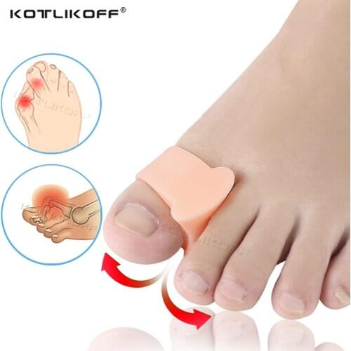 Silicone Gel Foot Toe Separator Thumb Valgus Protector Bunion Hallux Valgus Guard Feet Overlapping Corrector Pad Insert 2 PCS