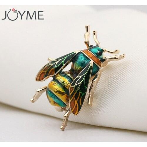 Cute Insect Bumble Bee Brooch for Kids Girls Women Birthday Christmas Gifts Gold Color Yellow Green Enamel Brooches Jewelry