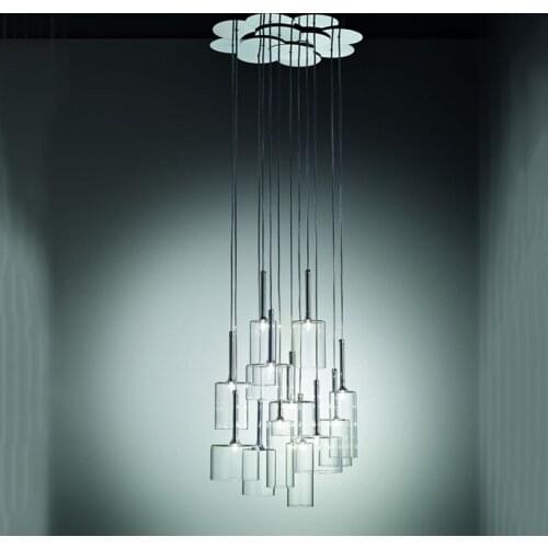 Modern Clear Grey Amber Glass Creative Chandelier Pendant Lamp Living Room Dining Room LED Suspension Lamps PA0550