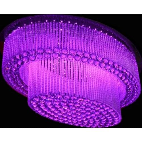 Free shipping LED lamp Modern chadelier lampada led double elliptic living room lamp crystal lamp special hotel