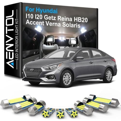 AENVTOL Canbus Interior Lights LED For Hyundai I10 I20 Getz Click Reina HB20 Accent Verna Solaris 2013 2017 2018 2019 2020 2021
