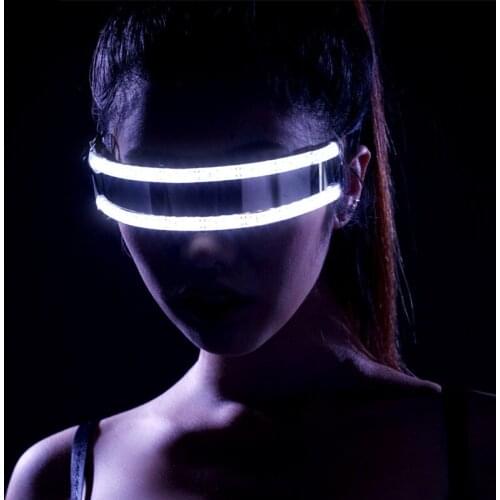 Glowing Glasses Mask LED Costumes Stage Props Nightclub Singers Flashing LED Glasses Eyewear