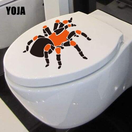 YOJA 23.3X16CM Halloween Spider Toilet Decal Living Room Home Decor Wall Sticker Cartoon T5-1354