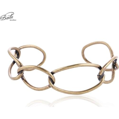 Badu Women Bangle Punk Style Vintage Gold Hollow Out Bangle Bracelets 2019 New Hot Fashion Cuff Bracelet Wholesale