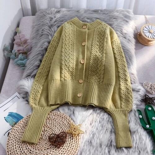 2021 spring and autumn fashion casual sweater cardigan sweater retro jacket women cotton