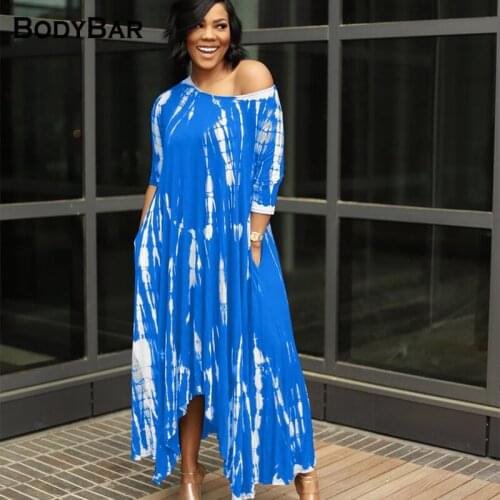 Fashion Plus Size Maxi Dress For Streetwear Summer Ladies Dresses 2021 Sexy Tie dye Print Oblique Shoulder Dress 2XL Women Robes