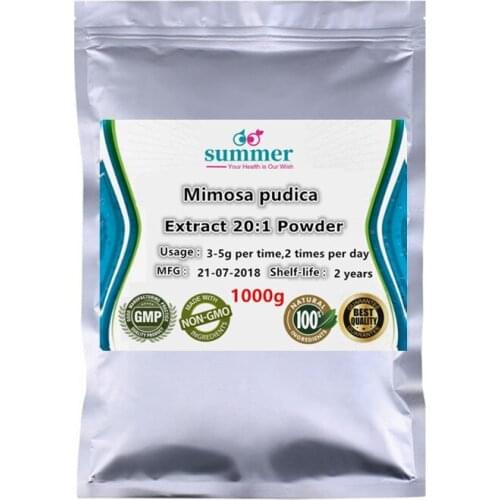 100-1000g Mimosa pudica extract 20:1powder,Han xiu cao,mimosa,mimosa,sensitive plant,Mimosa hostilis extract for the effect