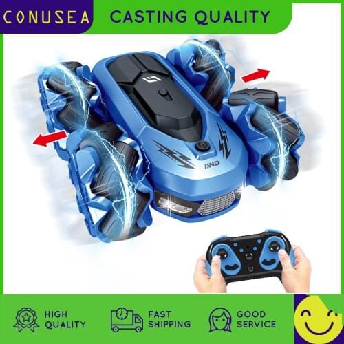 2 IN 1 RC Stunt Car 360 Rotation Double Sided Driving Deformed Car Radio Control Buggy Drift Electric Machine vehicle toys boys
