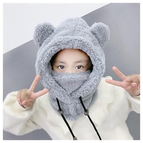 2019 New Winter Children Knitted Hat Ring Scarf Sets Kids Warm Baby Plus Velvet Thick Soft Cap Boys Girls Fleece Lining Beanies