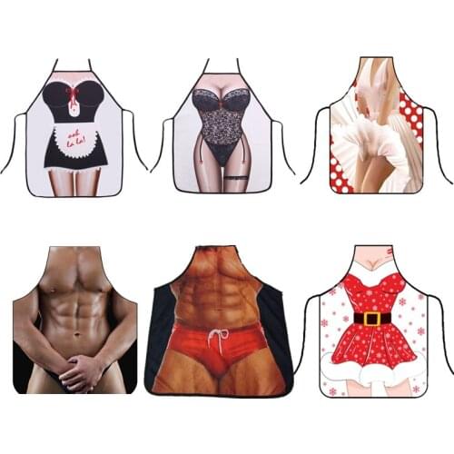 3D Creative Funny Kitchen Apron Men Women Sexy Aprons Party Cooking Chef Apron Bibs Pinafore Avental Uniform Home Accessories