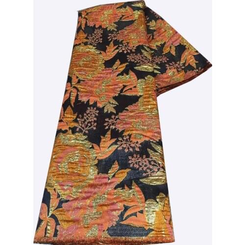 5yards/pc) black orange African party lace new fashion jacquard weave lace fabric with very beautiful flowers for dress FHS070