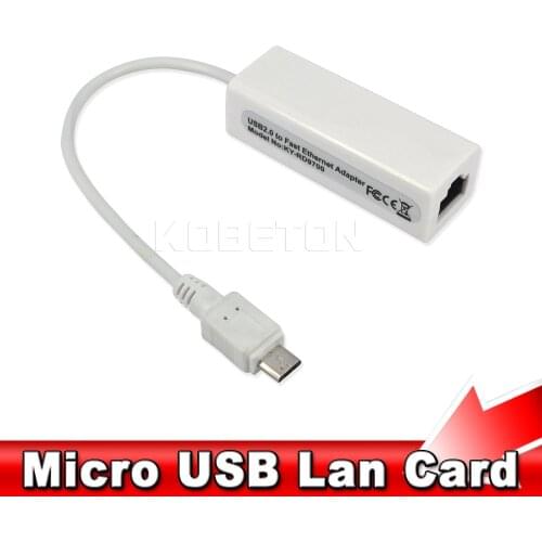 Kebidu Micro USB 2.0 To Ethernet RJ45 Network Card Adapter 10/100Mbps Ethernet RJ45 Adapter For Android PC Laptop Tablets