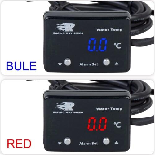 12v Dc auto digital water temp Meter red display digital water temperature gauge Skyline WRX Evo MPS with 1/8 npt sensor