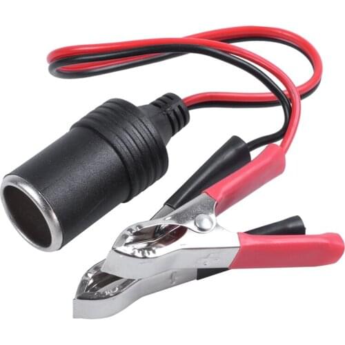 Car Battery Terminal Clip-on Cigarette Lighter Power Socket Adaptor 12v Camping
