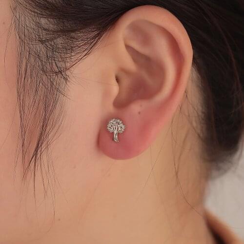 Boho Money Tree Stud Earrings For Women Religion Totem Plant Tiny Jewelry Lucky Earrings Gift