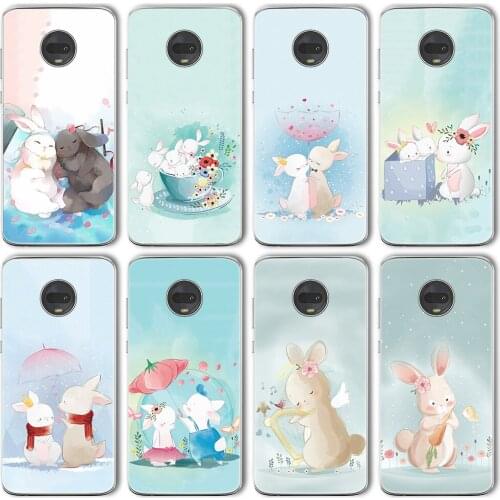Ciciber Case For Motorola Moto G9 G30 G10 G8 E7 E6S G7 G6 E6 G5 G5S E5 One Macro Plus Play Power Lite Silicone Rabbit Animal TPU