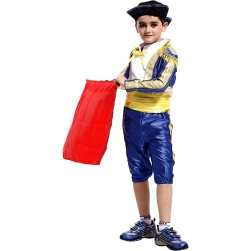Running Matador Children Spanish Bullfighter Festival Halloween Boy Cosplay Costume Matador Costumes for Kids
