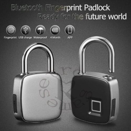DHL 40pcs/lot Anytek P3+ P3 Smart Fingerprint Lock Waterproof Keyless Anti-theft Padlock Door Lock