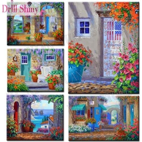 DIY 5D Diamond mosaic Landscapes Garden lodge Painting Cross Stitch Kits Diamonds Embroidery Home Decoration Christmas gift