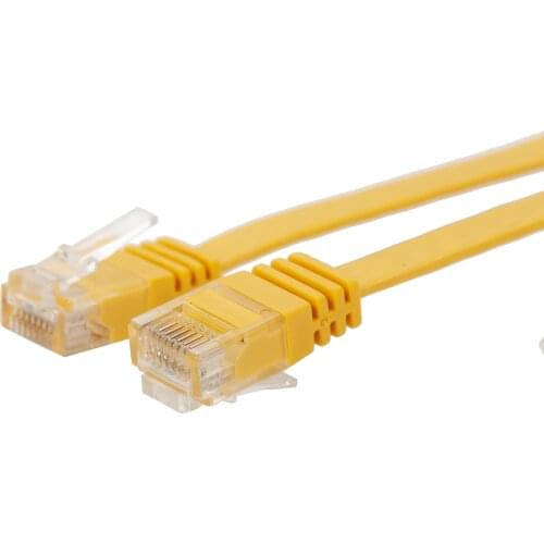 Cat 6 Ethernet Cable, 10-Pack 30cm Flat Yellow/White Cat6 High Speed RJ45 Lan Wire for Router, Modem, PS, Xbox