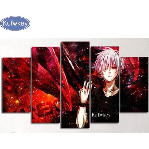 5pcs cartoon picture diy diamond painting square drill diamond embroidery mosaic modern anime Movie home decoration 3d painting