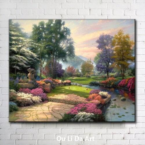 Classical Thomas river colorful tree road landscape canvas printings oil painting printed on canvas wall art decoration pictures