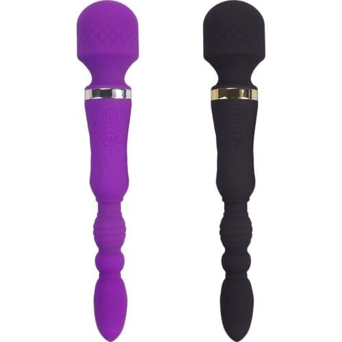 Clitoris Vibrator Modes Heads Tail Double Vibrator Safe Silicone Female Anal Vagina Massage Stimulator Sex Toy For Women