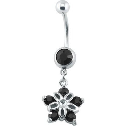 Star piercing navel flower belly bar belly button rings stainless steel women jewelry fake piercing ombligo acero quirurgico