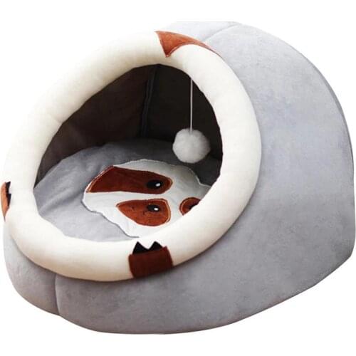 Cat Bed Indoor Pet Tent Warm Soft Cushion Novetly Huts Cozy House All Season Sleeping Beds Nest For Small Medium Dog Cats Kitten