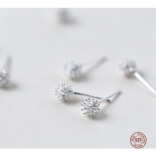 LKO 925 Sterling Silver Womens Jewelry Fashion Dandelion Hypoallergenic Stud Earrings For Women Girls Jewelry Birthday Gifts