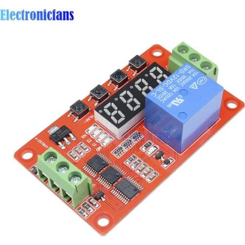Multifunction Self-lock Relay PLC Cycle Delay Time Timer Switch Module 3-Wire Interface PLC Home Automation Delay Module 12V DC