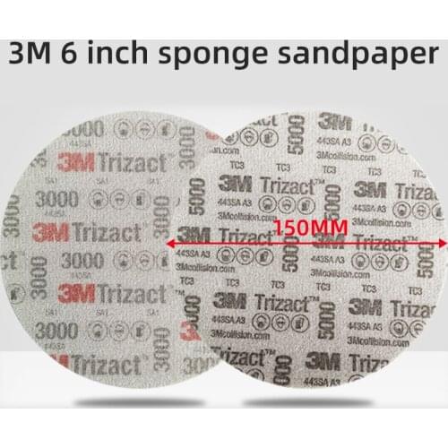 6 Inch 150mm Dry Wet Sponge Sandpaper Disc Back Velvet 3000/5000 Grit Abrasive Tools For Grinding 3M sandpaper