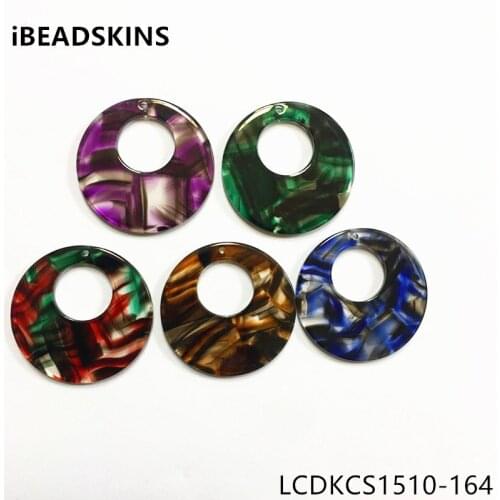 New arrival! 35mm 50pcs/lot acetic acid imitate marble stripe round-shape charms for earring/Jewelry DIY(As shown)