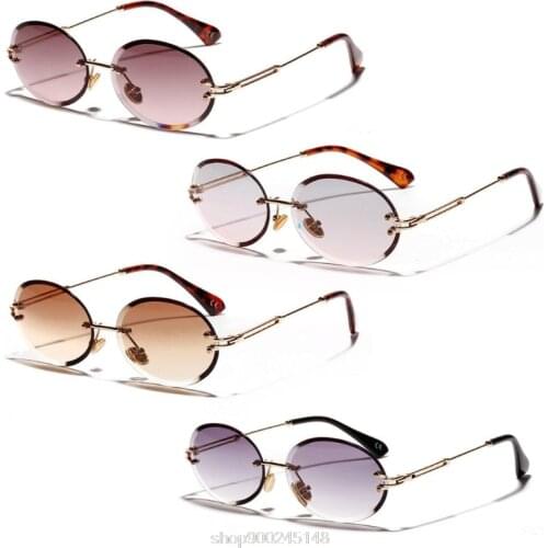 New Design Rimless Sunglasses Trend Hot Unisex Protection Eyewear Outdoor Driving No Frame Metal Legs Oval N17 20 Dropshipping
