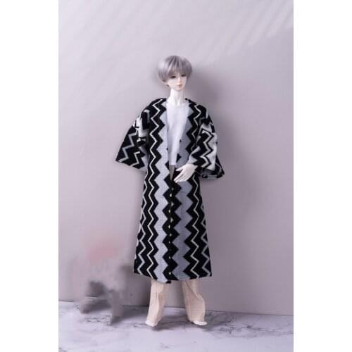 BJD doll clothing suitable for SD17POPO68 size black and white striped knitted cardigan doll accessories