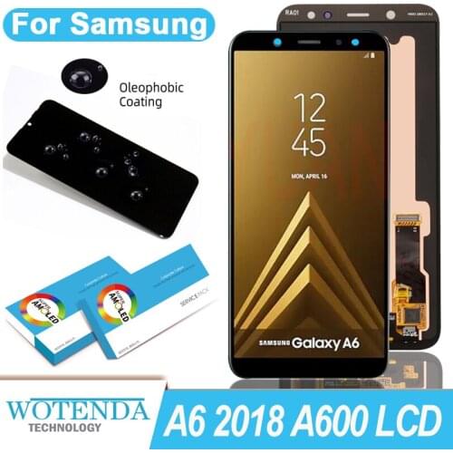 Original 5.6'' Super AMOLED LCD Display with Touch Screen Digitizer Assembly for Samsung Galaxy A6 2018 A600 Repair Parts