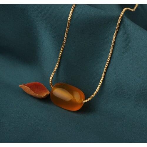 NEW Ethnic Delicate Red Green yellow Natural agate necklace,vintage Manual coloured glaze pendants jewelry for womens