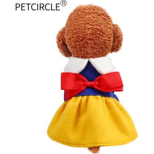 PETCIRCLE Pet Clothes Teddy Pomeranian Small Dog Skirt Doll Collar Tricolor Bow Princess Dress