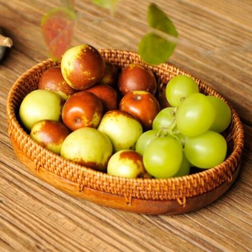 Hand-Made Pure Natural Log Base, Retro Rattan Weaving, Triangle, Fruit Plate,Ecorative Plate, Gift, Home Decoration for Etsy