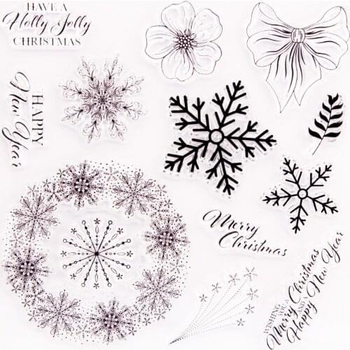 Christmas Snowflakes Transparent Clear Stamps DIY Scrapbooking Card Making Kids Christmas Fun Decoration Supplies