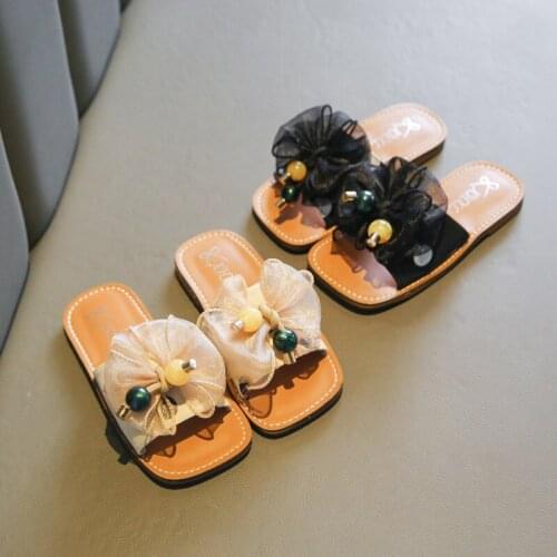 Girls Slippers Summer Wear 2021 Princess Soft Bottom Sandals Baby Childrens Wave Point Shoes Fashion Flats Casual Cute Flower