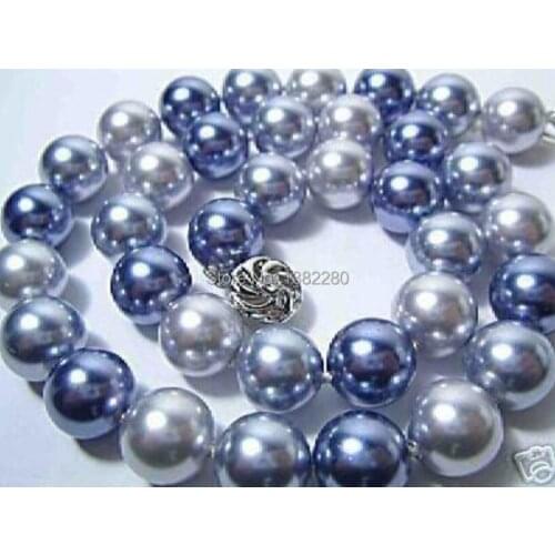 Discounts!12mm Multicolor glass pearl necklace 18 inch DIY handmade female jewelry making