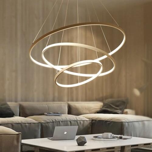 Modern Led Chandelier Rings Circle Ceiling mounted LED Chandelier Lighting For Living room Dining room Kitchen Black&White&Gold
