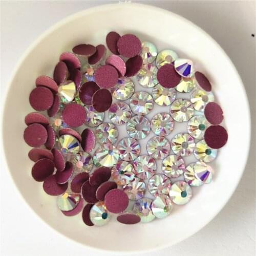 Super Glitter Crystal AB Rhinestones Non Hot Fix Rhinestone Rose Flat Back Strass Sewing&Fabric Garment Nail Art Decorations