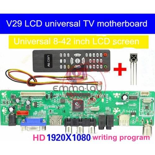 V29 Universal LCD TV Motherboard VGA/HDMI/AV/TV Available LCD TV Driver Board Support 8-42 inch LVDS Screen