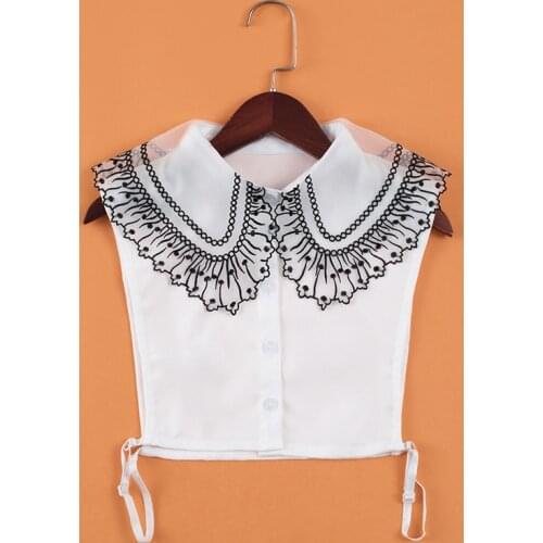 Vintage Big Lapel False Fake Collar for Women Detachable Collars Decorative Half Shirt Blouse Removable Faux Col Nep Kraagie