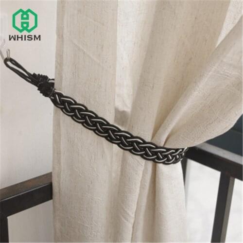 WHISM Handmade Woven Twist Curtains Tieback Curtain Clips Curtains Holder Tassels Clamps Strap Curtain Decorative Accessories