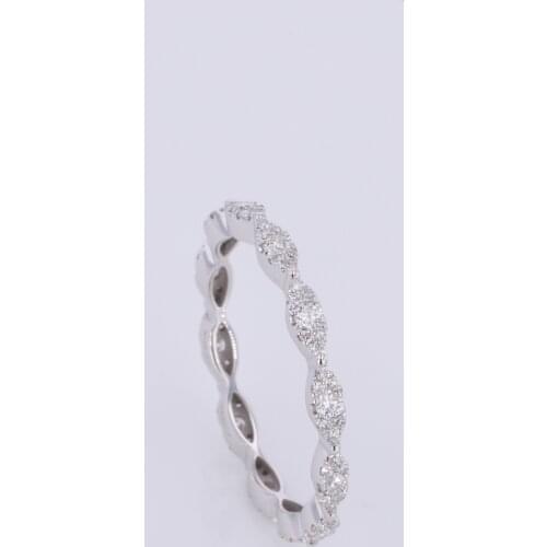 14K White Gold Lab Diamond Ring for Women Luxury Round Diamond Full Enternity Setting Wedding Diamond Ring