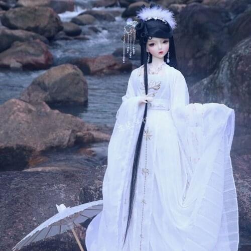 1/4 1/3 Scale BJD Clothes Accessories Chinese Ancient Costume Hanfu Fairy Dress For BJD/SD MSD SD13 EID Big Girl Doll B0311